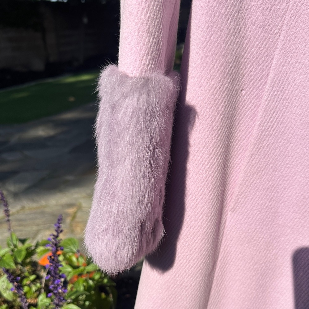 Bebe Women's Soft Long Purple Teddy Jacket with Fur Trim - Picture 3 of 8